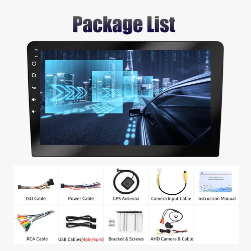 4G+64G 9" Android 13 CarPlay Doble 2 DIN Coche Estéreo GPS Navegación FM con AHD - Imagen 14 de 14
