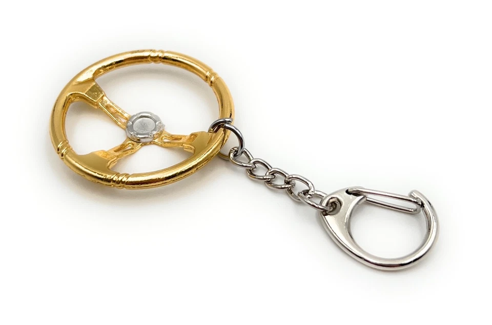 Steering Wheel Gold Car Tuning Key Ring Pendant Made of Metal Gold - Image 2 of 4