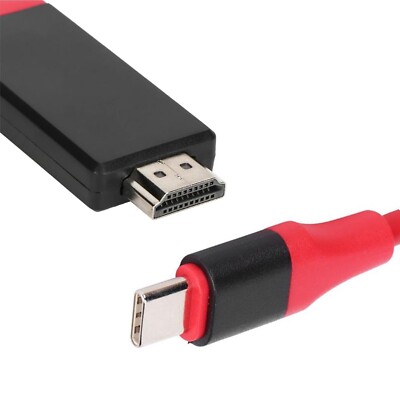 2m USB-C auf 4K HDMI HDTV Adapter Konverter Kabel Rot für Macbook 2016 / 2017