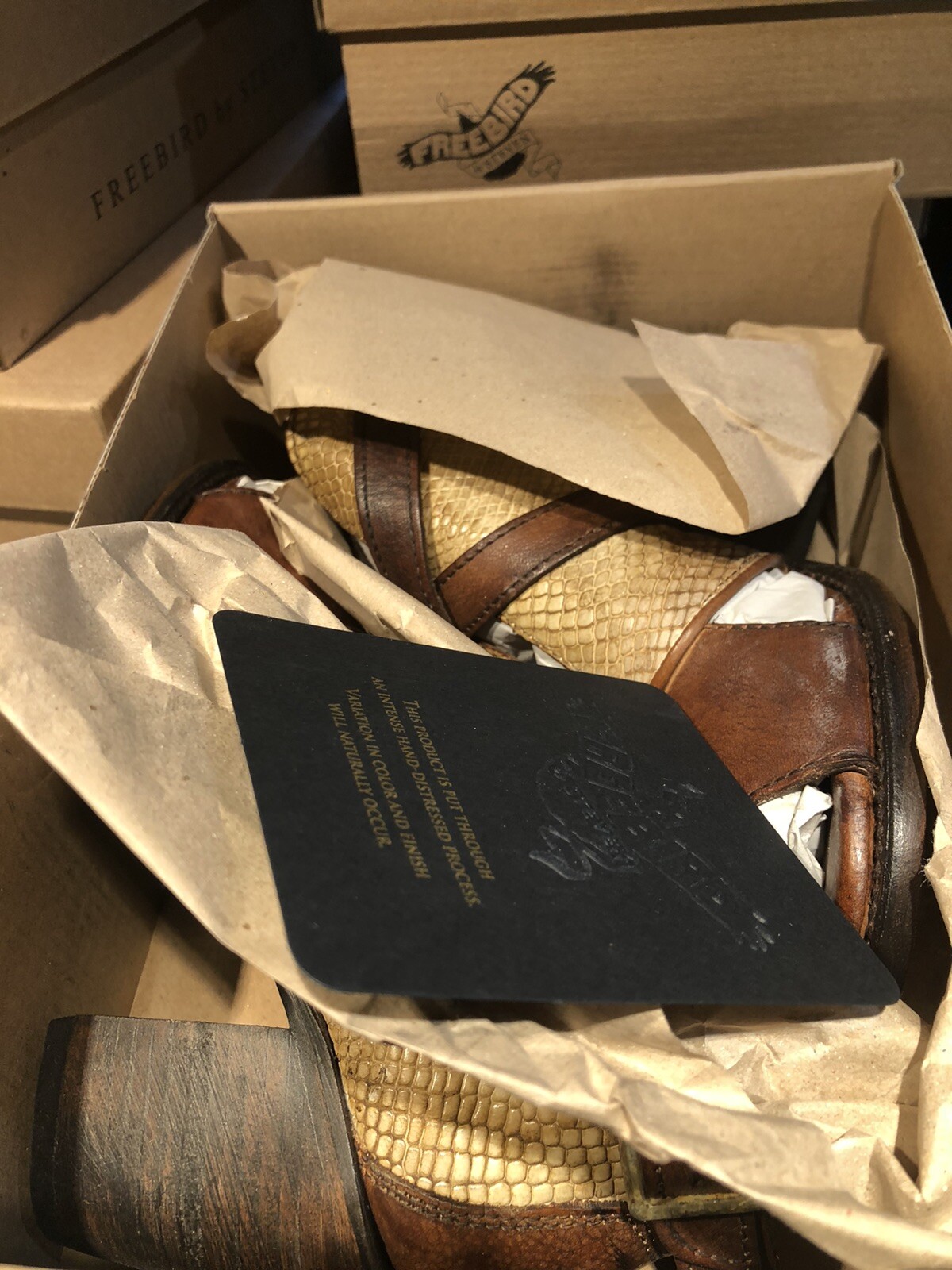 Freebird By Steven Rattle  Booties/Sandals Size 6 NIB Rare And Retired. Croc 🐊 image 2