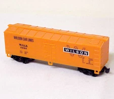 THUNDERING RAILS LIFE-LIKE TRAIN BOX FREIGHT CAR WILSON CAR LINES 2996 ORANGE