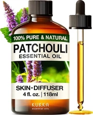 KUKKA essential oils Patchouli Oil for Skin & Diffuser - 4 Fl Oz, 100% Pure N...