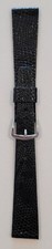 Bulova/Accutron 17.5mm 18mm Black Lizard Watch Strap Silver Tone Buckle NOS 2