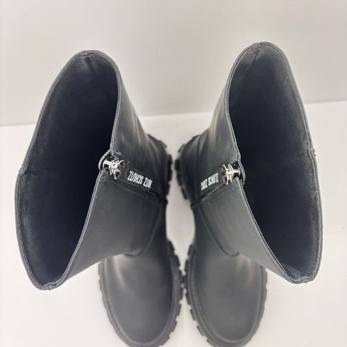 Schutz Women Juany Platform Chunky Zip Lug Black Leather Boots size 7.5 B - Picture 11 of 19