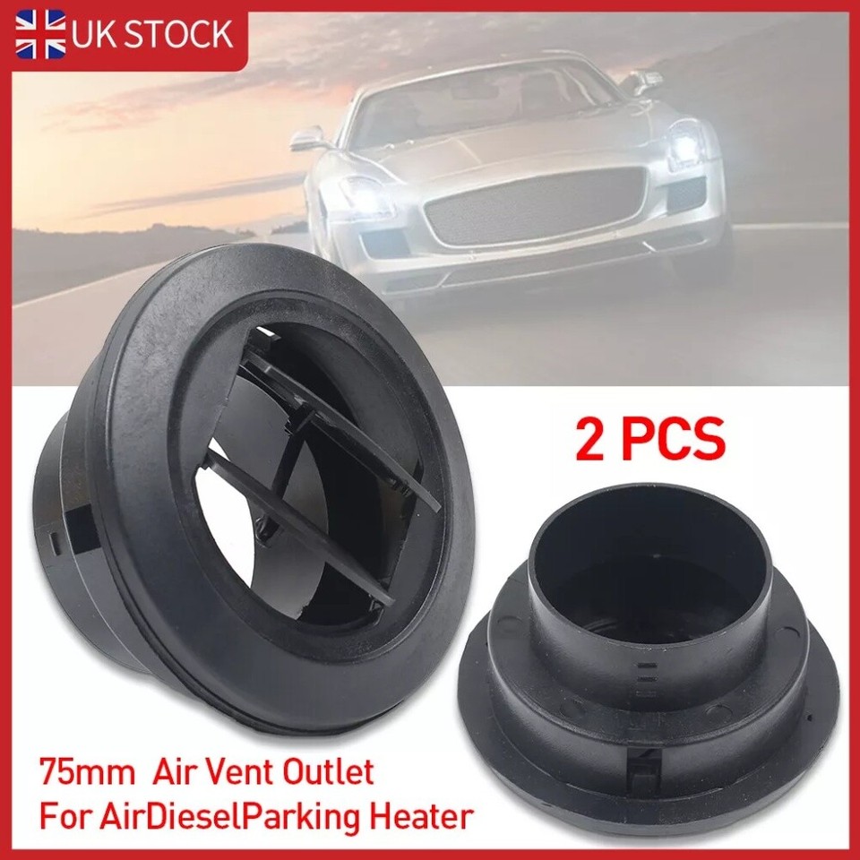 2Pcs 75mm Diesel Heater Duct Hose Pipe Air Vent Outlet Closeable
