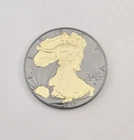 2022 1 Oz Ruthenium & 24K Gold Gilded AMERICAN SILVER EAGLE Excellent Condition