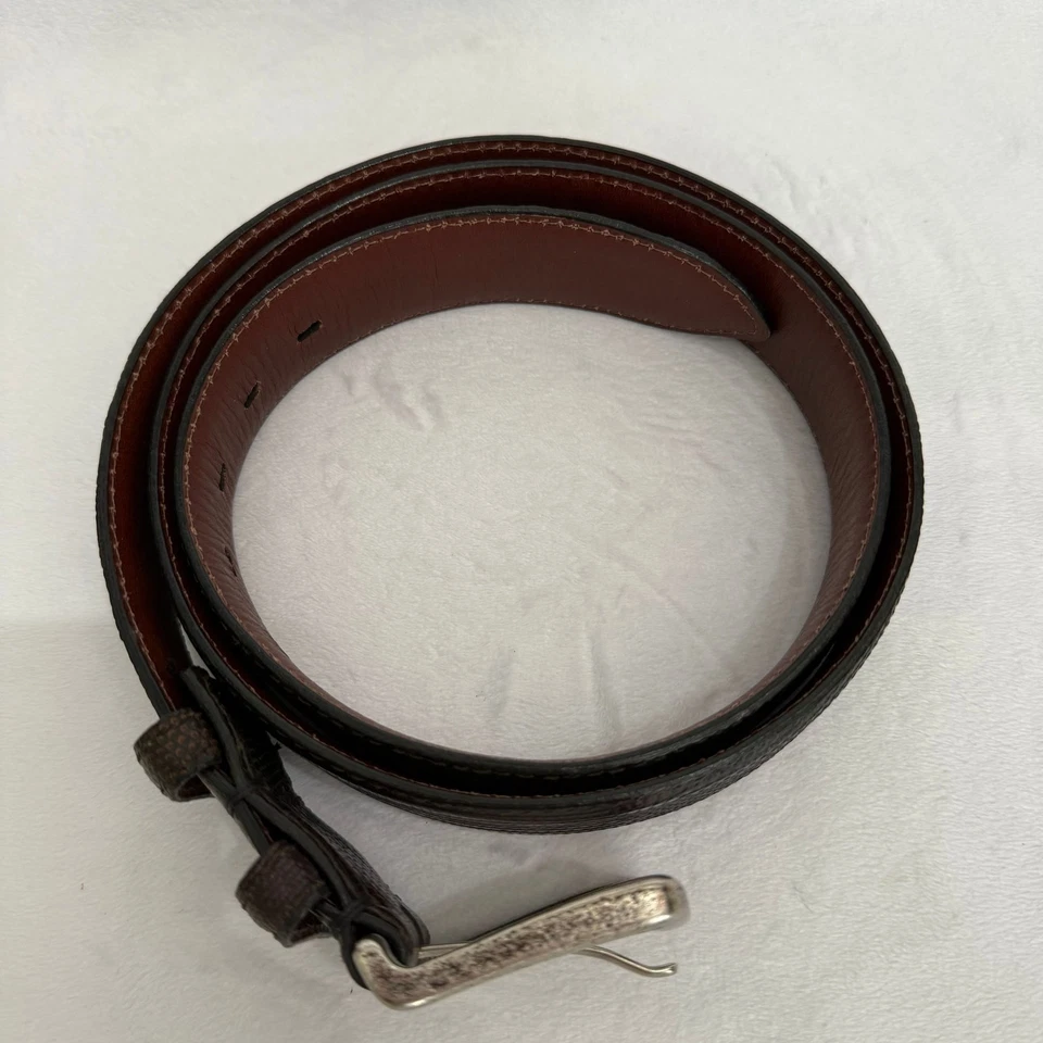 Cinturón Torino Elite Jejus Lagarto Para Hombre Negro Latón Sólido Hebilla Talla 40 Foto 4 de 4