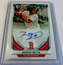 2014 Bowman - Prospect Auto Chrome Mookie Betts #BCAP-MB (AU, RC). Pack Fresh