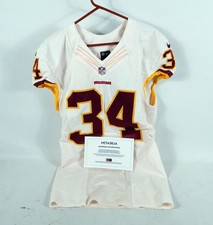 2015 Washington Redskins Trent Robinson #34 Game Issued Sign White Jersey 42