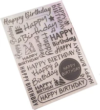 Happy Birthday Plastic Embossing Folders for Card Making Journling Scrapbooki...