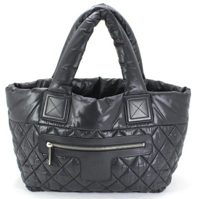Chanel Coco Cocoon PM Small Tote Bag, Black Nylon with Mark, Women... GZl1bzyl