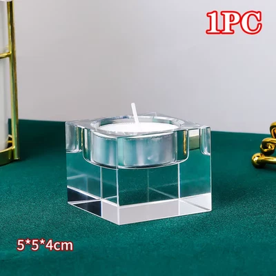 Cube Kristall Kerzenhalter Teelicht Mitternacht Dekoration Centerpiece NEW - Bild 1 von 4