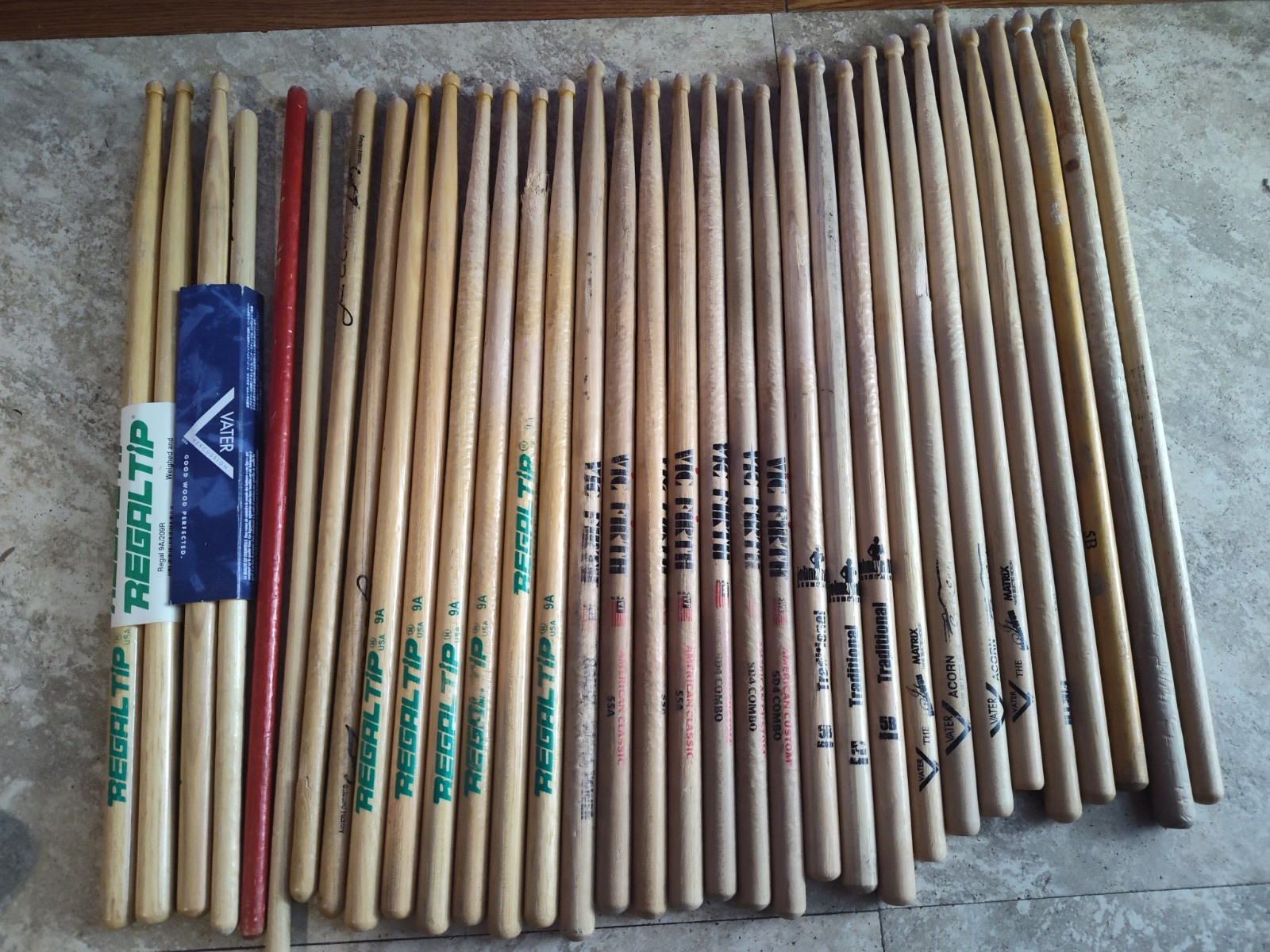 New and Used Drum Sticks + BRUSHES LOT  and Bag