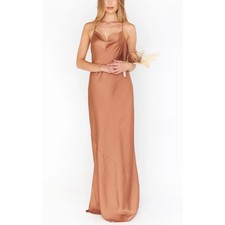 Show Me Your MuMu Tuscany Maxi Slip Dress Copper Luxe Satin Size Small