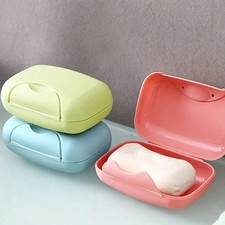 Portable Travel Soap Dish Box Waterproof Case Holder With Lock Lid