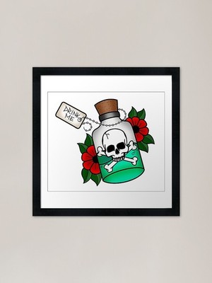 Drink Me Poison Bottle Gerahmtes Kunstwerk P Gerahmtes Wandbild Poster Leinwanddruck Bild