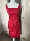 Moschino Cheap and Chic Size 16 Dress Sheath Bow Red Cotton Blend NWT