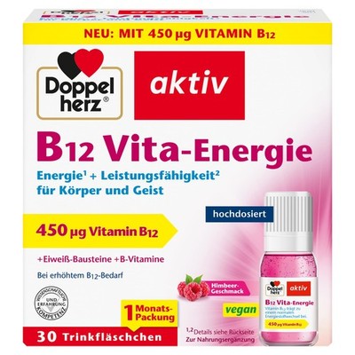 Doppelherz B12 Vita-Energie - Vegan und hochdosiert 338.5 g (1er Pack), Rosa 