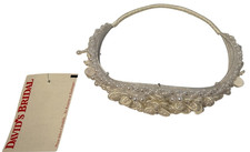 DAVID'S BRIDAL Small Pearled Crown Headband White Beaded Floral Tiara Style 4596