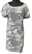 Camo T Shirt Dress M Stretch NWOT Neutral Pocket Cotton Mazik House Gown