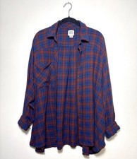 Urban Outfitters BDG Lachlan Flannel Button-Down Shirt Size Medium Blue Red