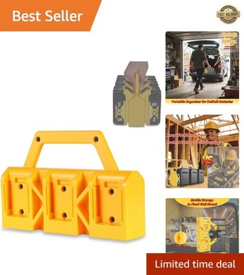 Portable Battery Holder for De.Walt, Battery Holder with Wall Mount/Air tag H...