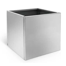 12 Inch Silver Steel Square Planter Box, Metal Flower Pot, Square Planter Cube