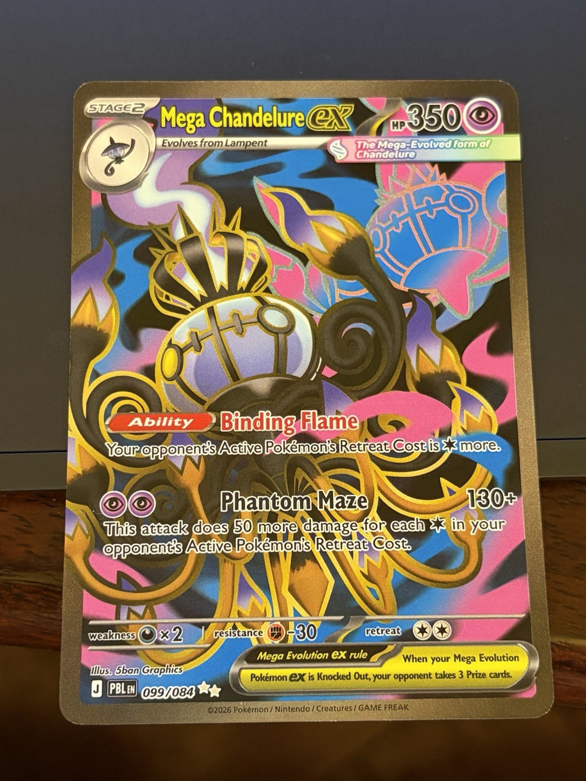Mega Chandelure ex 099/084 Me05: Pitch Black Holo