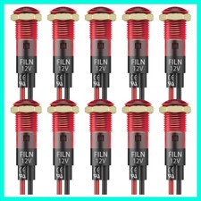 10PCS Small 12V LED Indicator Light, 8mm 5/16" Waterproof Low Power Pilot Li...