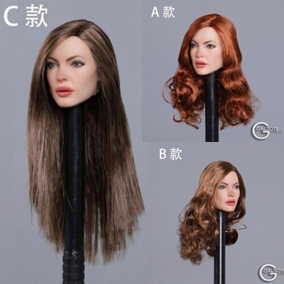 1/6 Female Head Sculpt Long Hair Sexy expression For 12'' PH TBL HOT JIAOU Body
