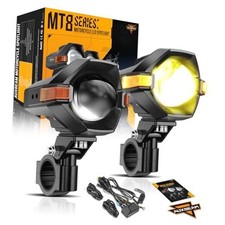 Motorcycle LED Fog Lights Auxiliary Lights Driving Light Spotlights 8 Black
