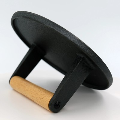 Bacon Press - 6.875'' - Unique Flat Bottom - Cast Iron