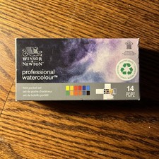 Imagen de NIB 14pc Winsor Newton Professional Watercolor Field Pocket Set Artists Quality