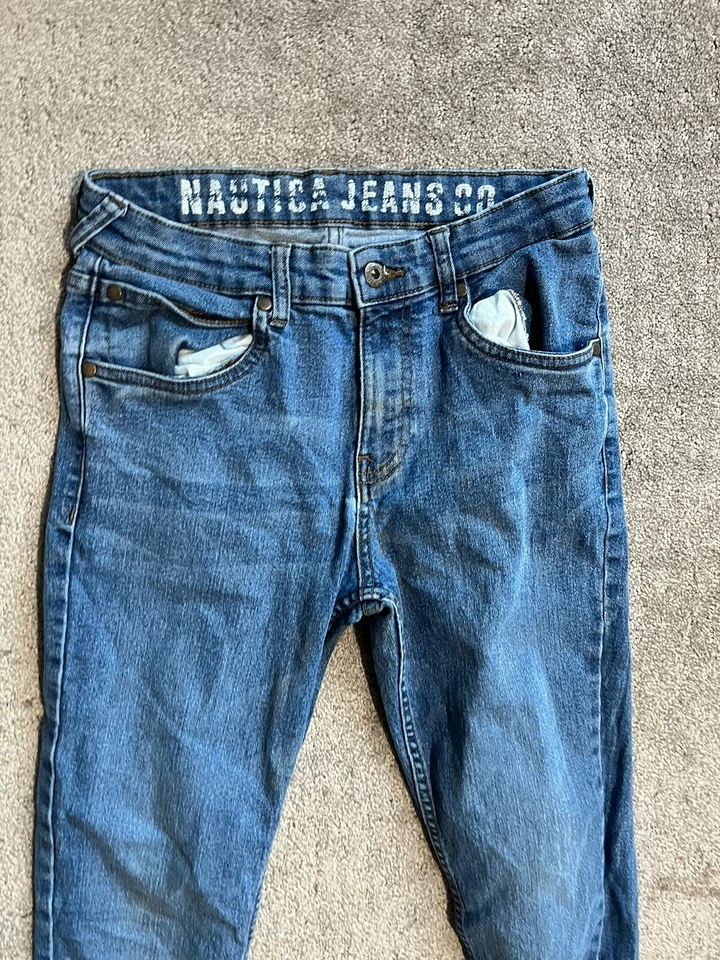 Pantalones de mezclilla azules ajustados elásticos para niños talla 14 Nautica Jeans Company Foto 4 de 4