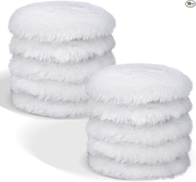 5 PCS 5 Inch Wool Polishing Pad Hook and Loop Buffing Wheel for O Size: 5 INCH