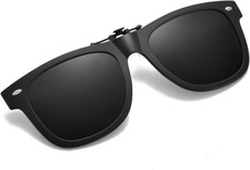 Clip-On Polarized Sunglasses Flip Up Over Prescription Glasses for Men Women