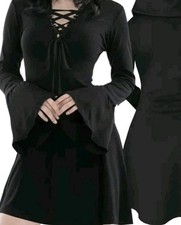 NEU Damen Gothic Cosplay Mittelalter Hexe Vampir Umhang Cape Kleider Party Gr.S 