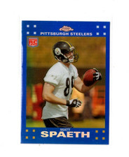 2007 Topps Chrome Blue Refractor Matt Spaeth Parallel Rookie Card Steelers TE RC. rookie card picture