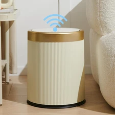 3.7 Gallon Motion Sensor Bathroom Trash Can with Lid，Automatic Waterproof Touchl
