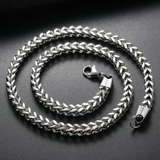 Unisex Franco Link Chain Necklace Stainless Steel 6mm 18-32" High Quality polish