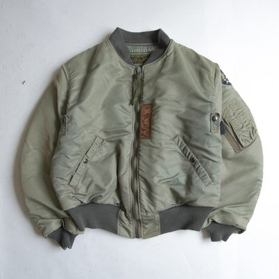 BUZZ RICKSON's M-Spec MA-1 Flight Bomber Jacket Sage Green Size Large Vintage