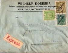 Austria 5h Austrian Crown, and 20h Emperor Karl 1 and 40h Coat of Arms both Over