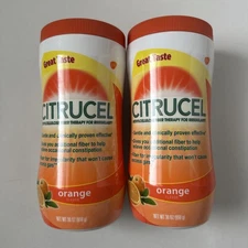 (2) Citrucel Fiber Therapy Powder for Constipation Orange 30 Oz Exp. 03/26