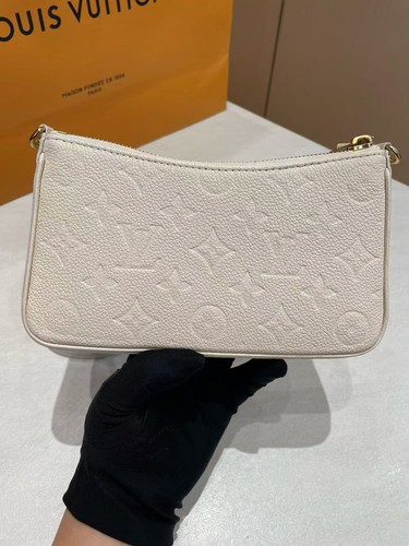 LV Monogram Empreinte Double Zip Pochette Designer Crossbody Bag Off-White