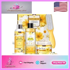 Luxury Pedicure Kit - 4-Piece Vanilla Chamomile Foot Care Set for Women