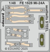 Eduard Accessories FE1528 - 1:48 Mi-24A Seatbelts Steel Trumpeter - Neu