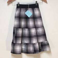 Skirt Flannel Girls 4 Maxi Black Plaid Ruffle Tiered Cotton Mom and Pop's Kids