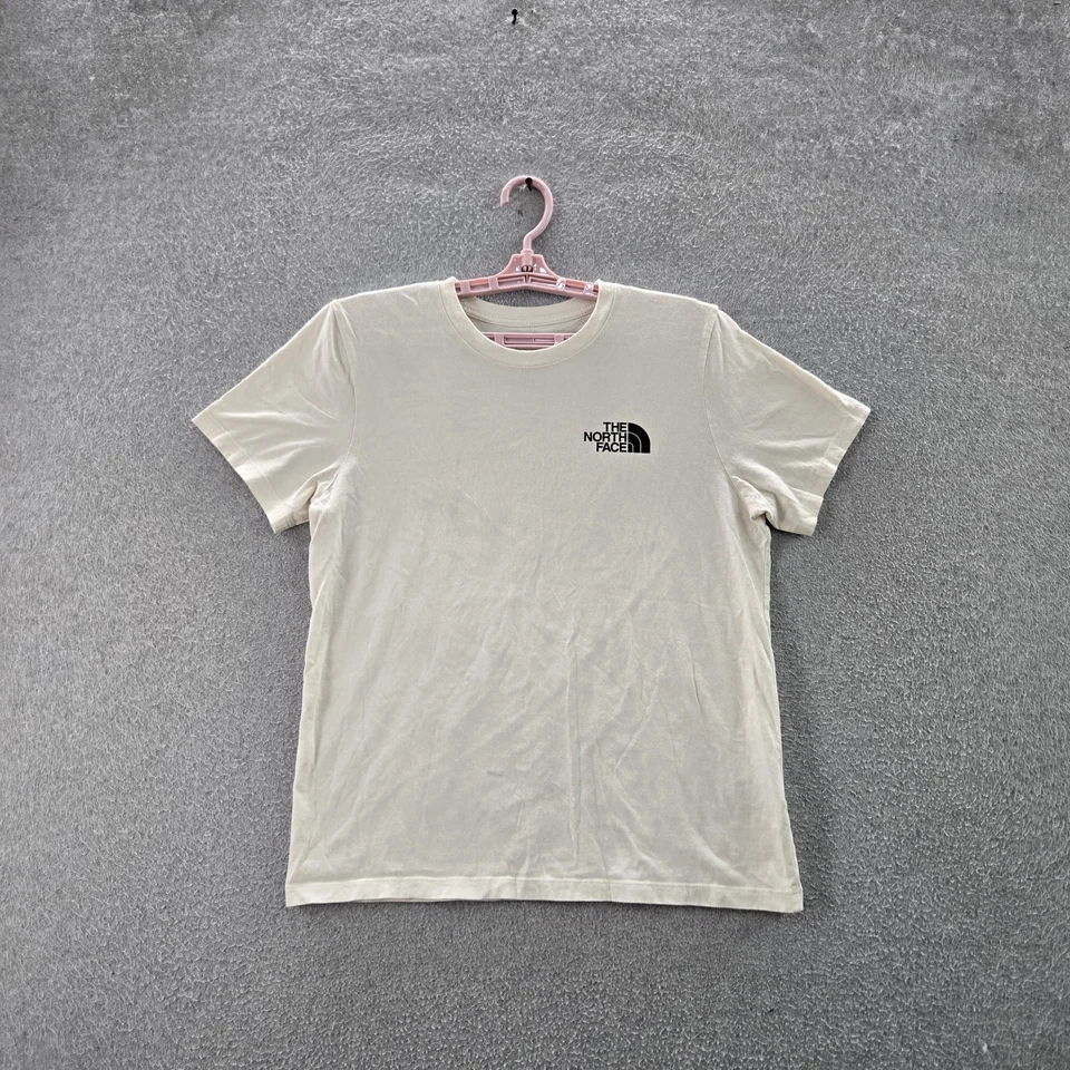 Camisa pulóver The North Face para mujer M blanca con logotipo floral cuello redondo Foto 3 de 4