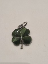 Danforth Pewter Enameled Four Leaf Clover Key...