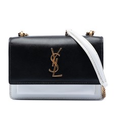 Saint Laurent Mini Bicolor Calfskin Monogram Sunset Wallet on Chain  Pre-Loved